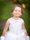 White Polka Dot Tulle  Flower Girl Dress 