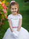 White Lace Flower Girl Dress with train